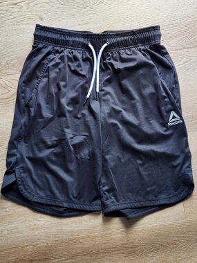 Reebok Black Men's Performance Training Shorts with White Drawcord